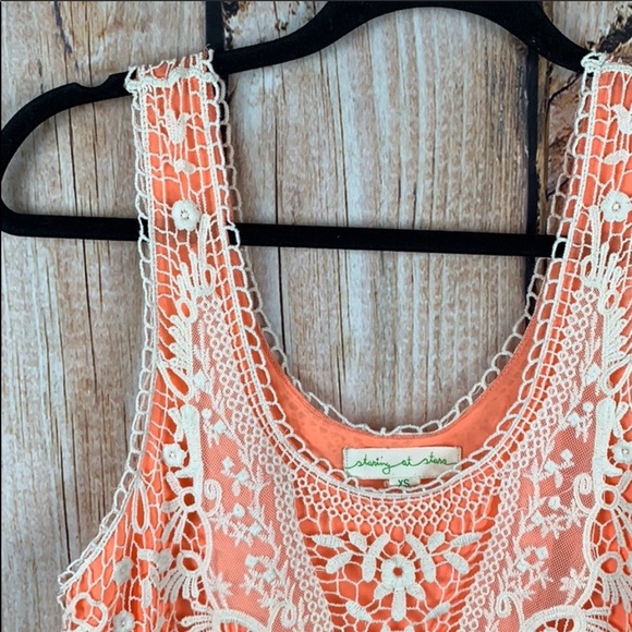Urban Outfitters Staring at Stars peach lace tank - Picture 2 of 5